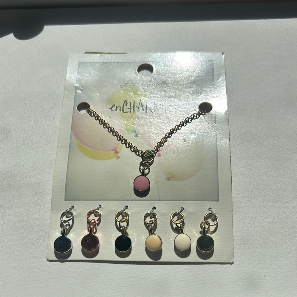 Elegant Gold and Pink Charm Necklace Set